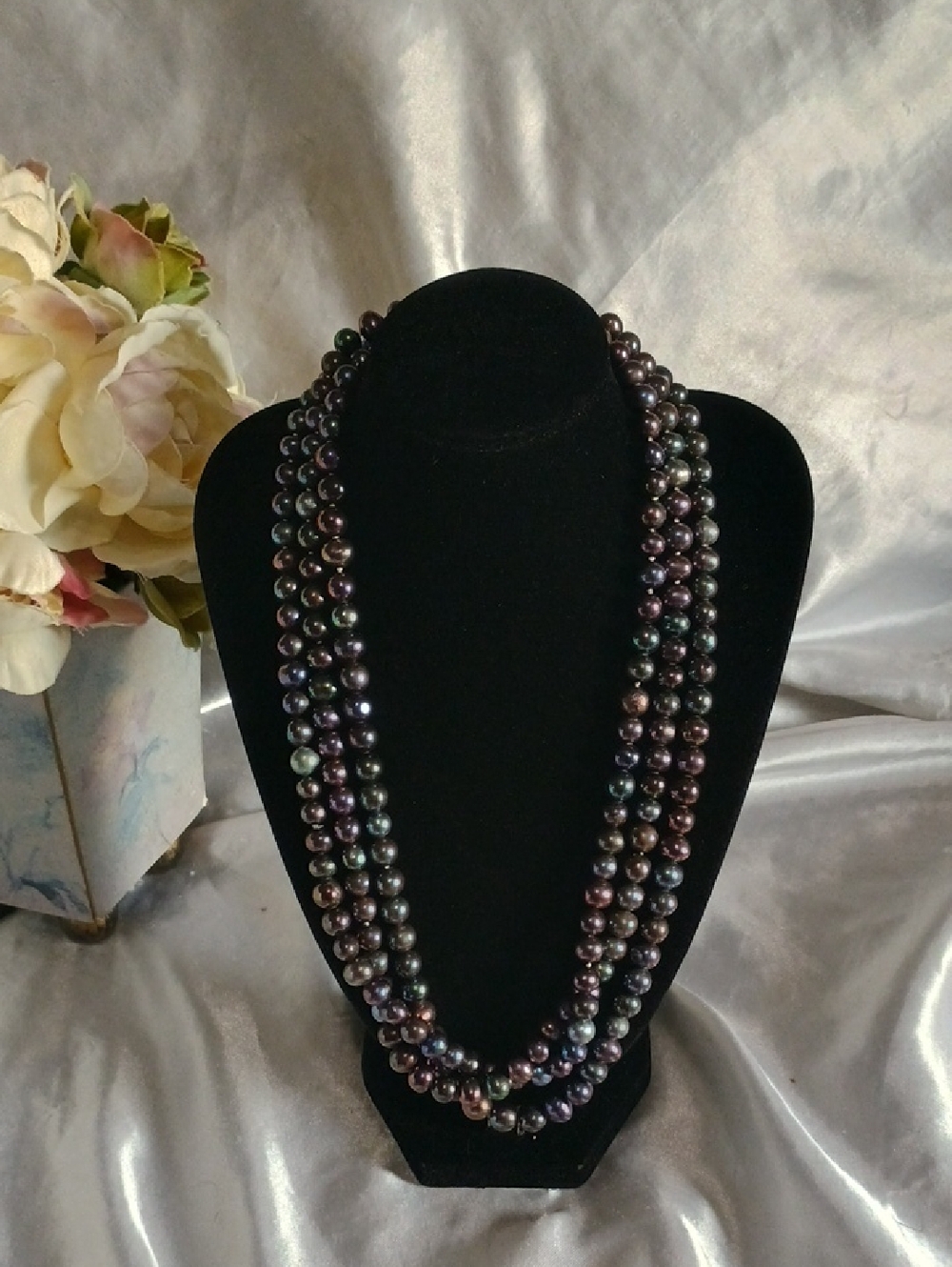Genuine Black Peacock Pearl Necklace